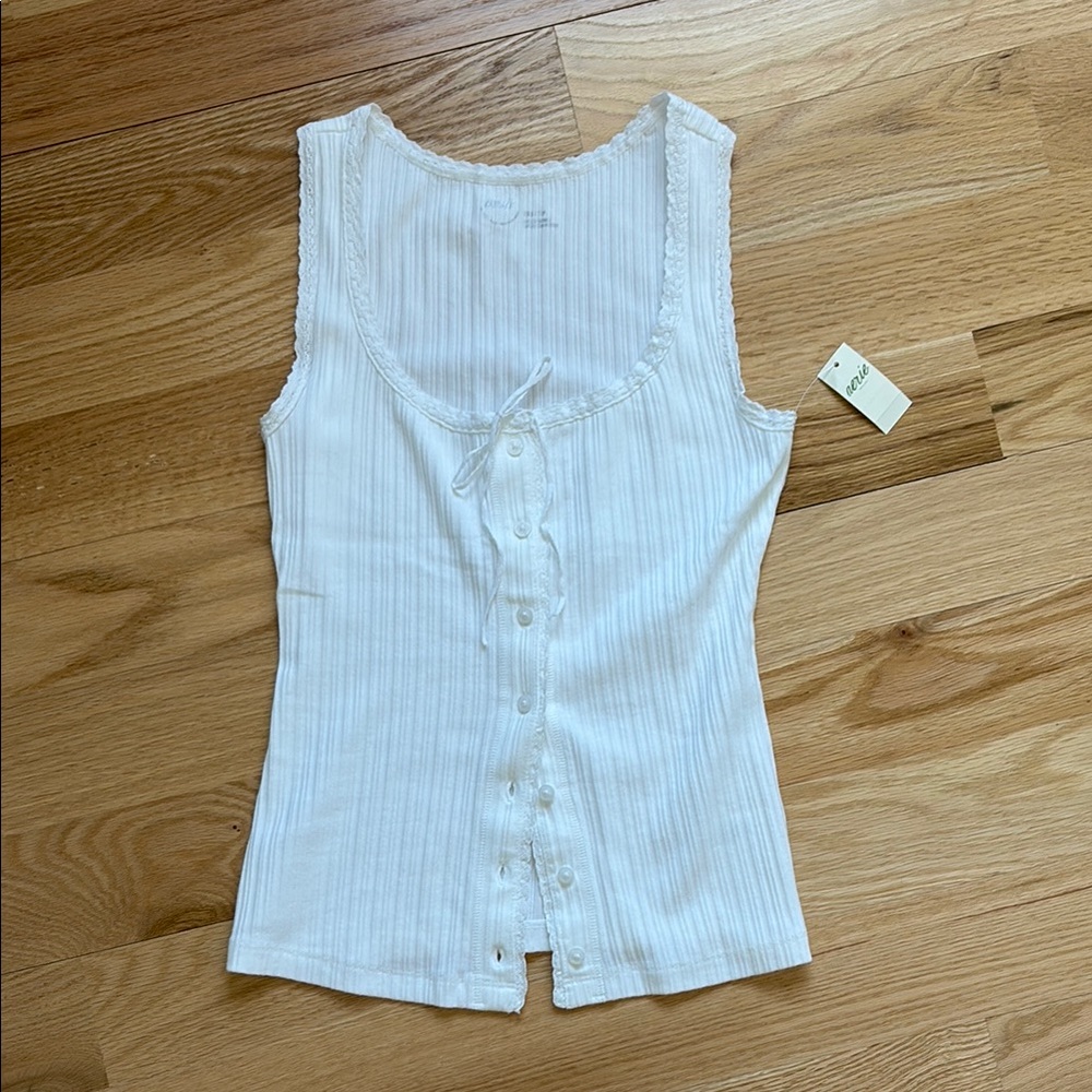 Aerie white Button-Down tank